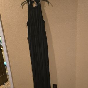 Jennifer Lopez Black Dress with Chain Detail